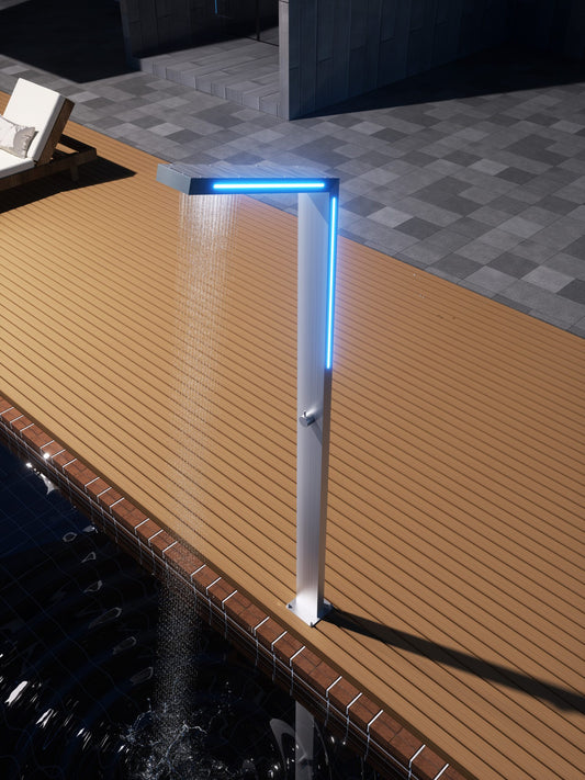 ducha exterior con Led Sense Acero