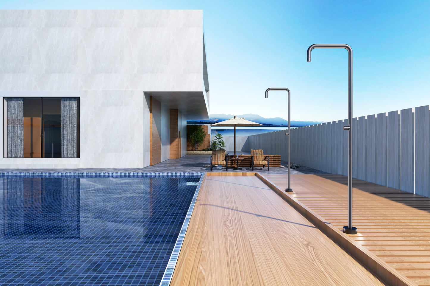 Outdoor Shower Stainless Steel 316 Utah Series | Cobalt Grey – Poolimex