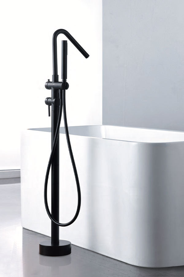 Corcega Matt Black Freestanding Bathtub Faucet by Imex