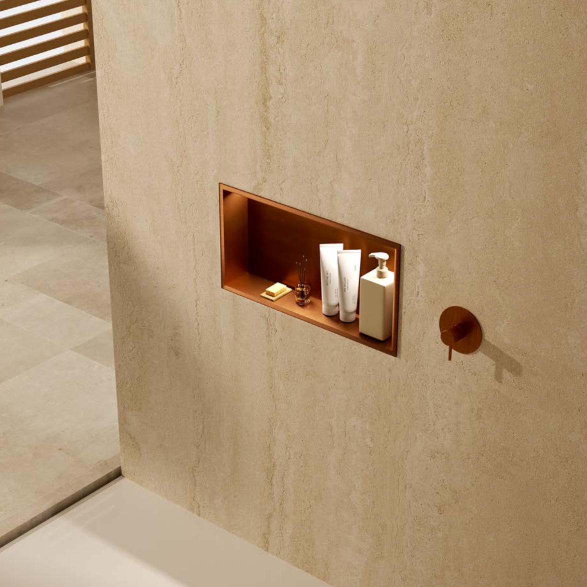 Hornacina horizontal LED Oceanic oro rosa cepillado