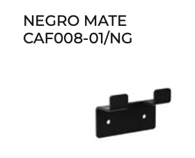 Percha doble Serie Form acabado negro mate - accesorio baño premium
