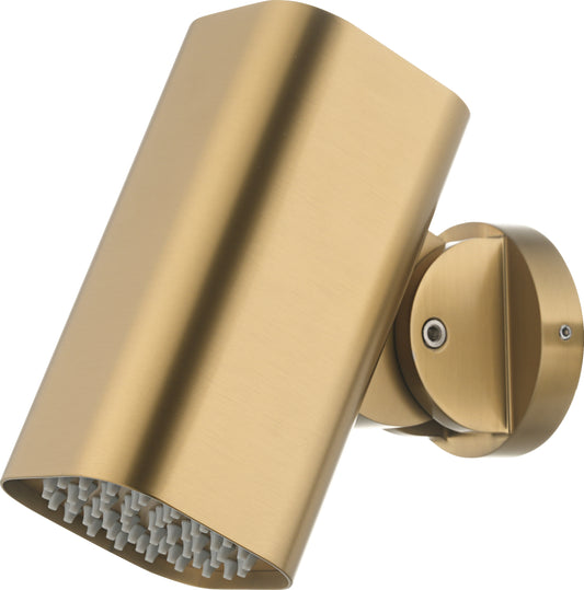 Rociador de pared cuadrado Tube oro cepillado | Imex