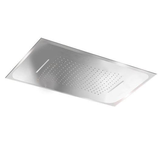 Rociador de ducha rectangular cromado de 3 salidas con premarco | Imex