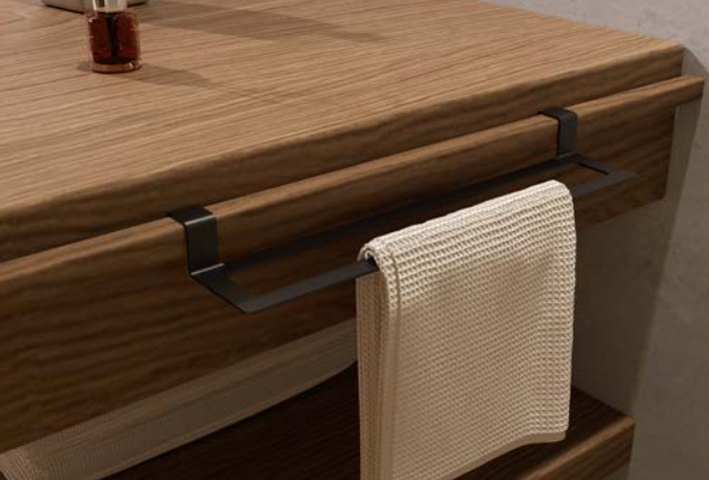 Toallero interior mueble Form negro mate