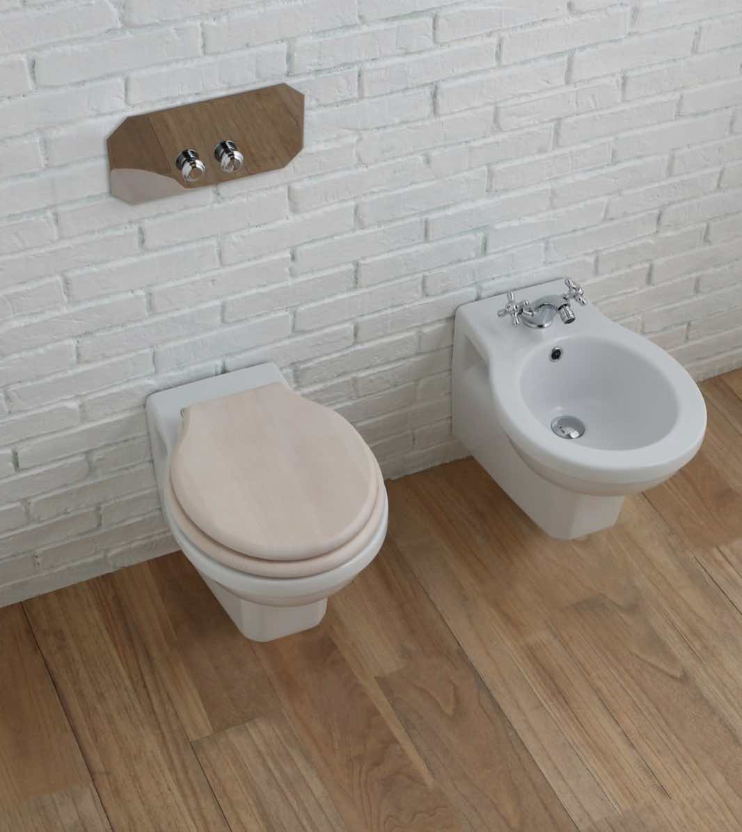 ambiente con wc Provence900 con tapa madera