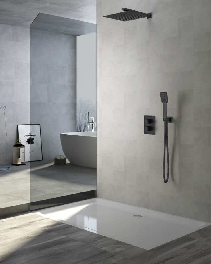 ambiente ducha empotrada Cies negro mate
