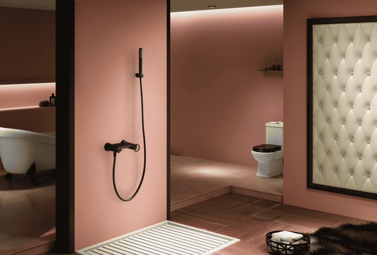 ambiente grifo ducha Olimpo negro mate