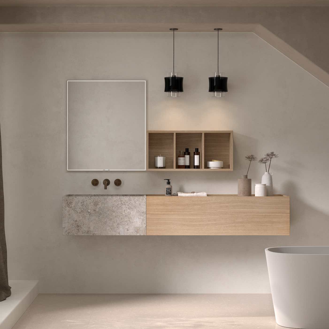 ambiente mueble suspendido Halter modulo a derecha