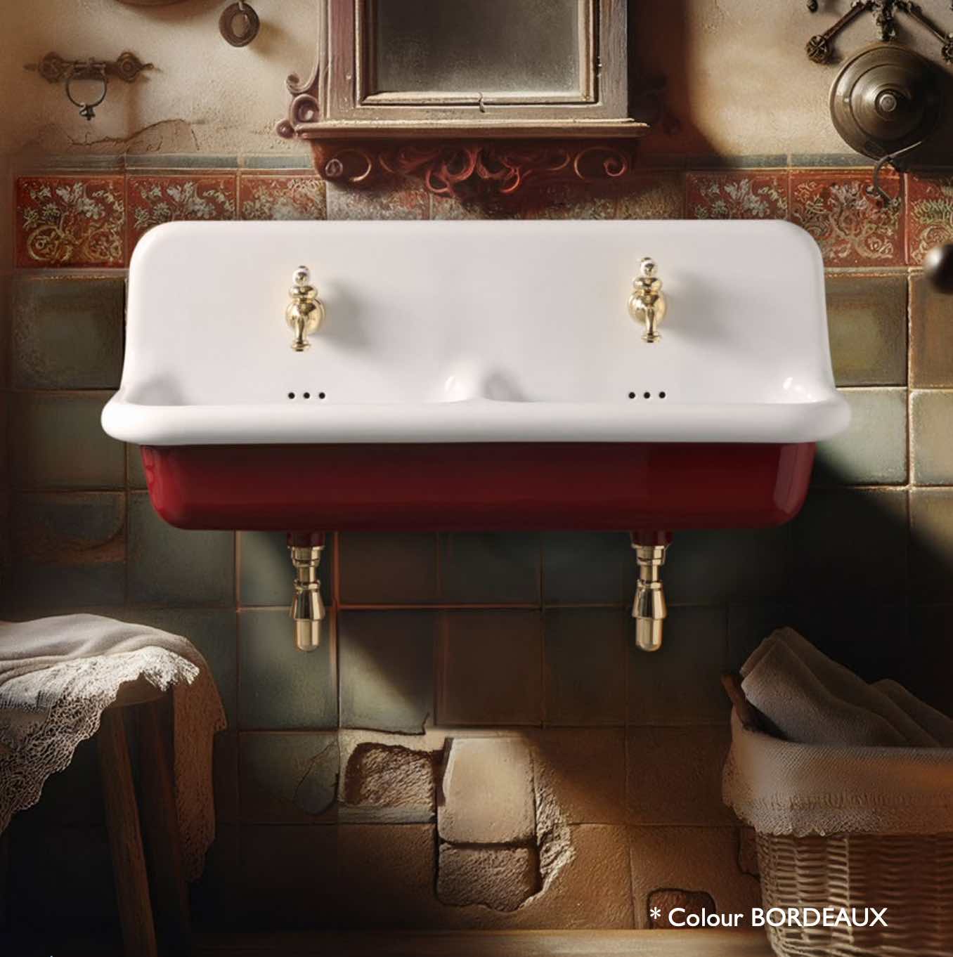 avabo doble true colors blanco/bordeaux