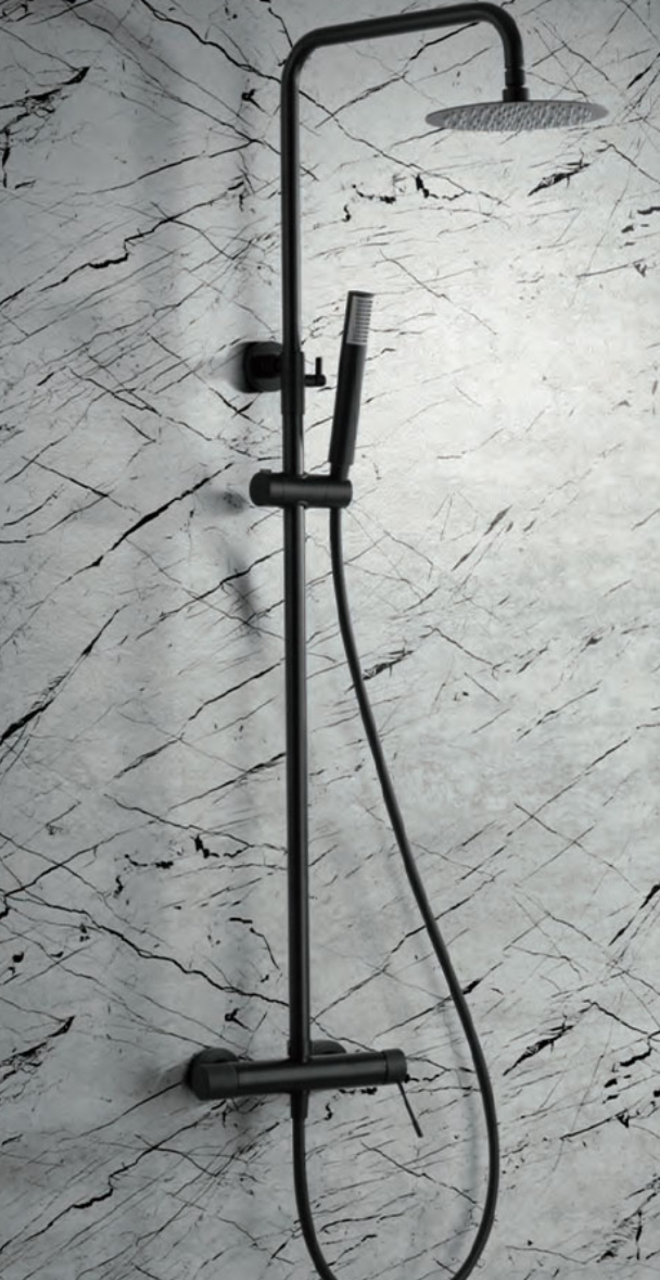 columna ducha monomando Line negro mate