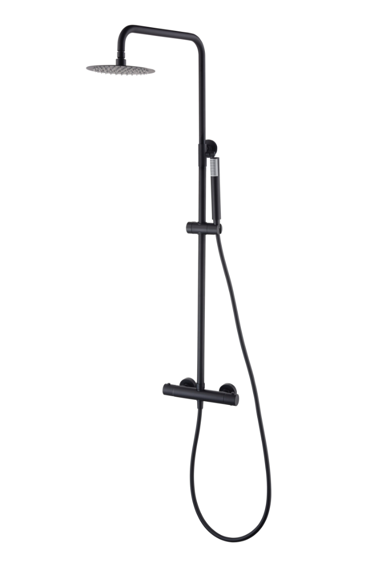  columna ducha termostatica Monza negro mate