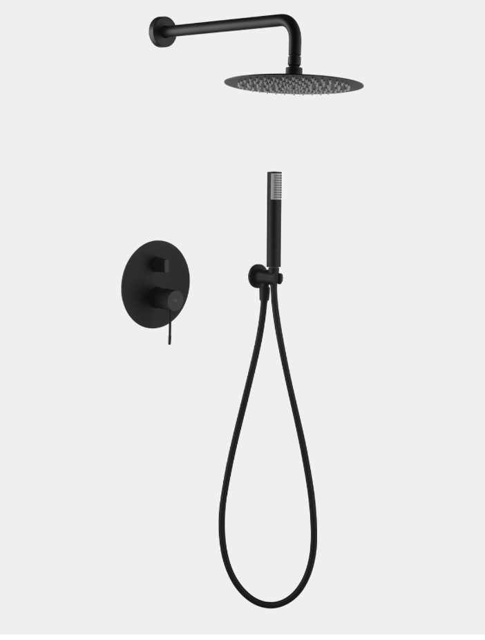 conjunto ducha empotrado Line negro mate