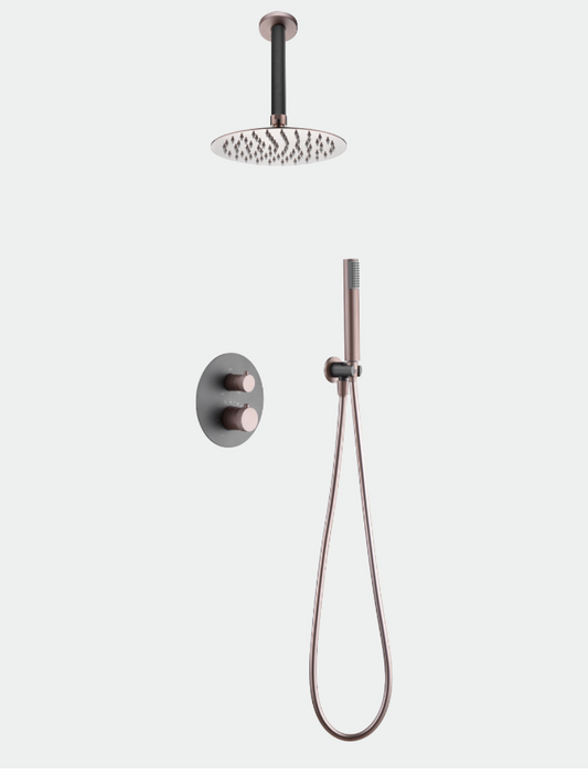 conjunto ducha empotrado termostatico Top gris champagne