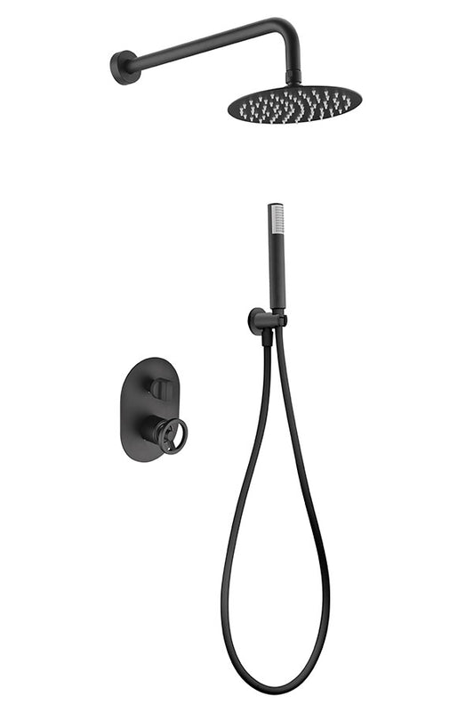 Imex Olimpo matte black built-in shower set faucets 