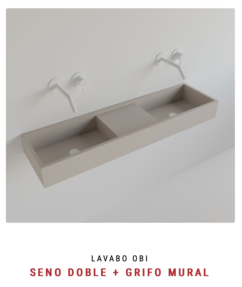 encimera Obi con doble lavabo