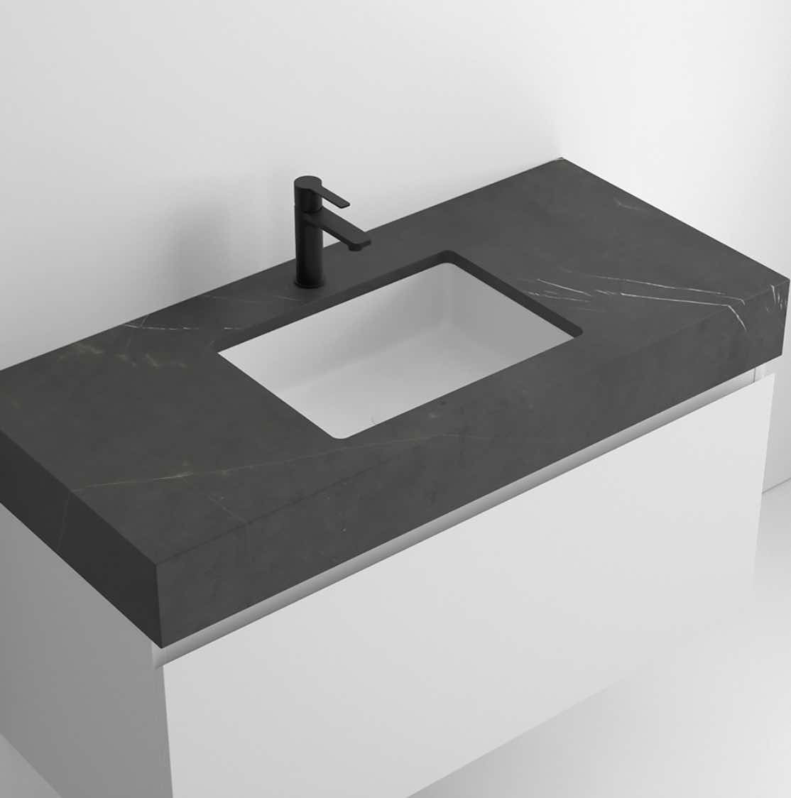 Encimera de Mármol con Faldón + Lavabo Star - Mueble Velvet | Maderó Atelier