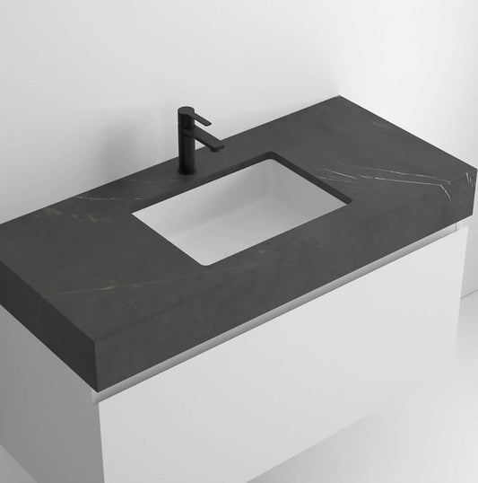 Encimera de Mármol con Faldón + Lavabo Star - Mueble Velvet | Maderó Atelier