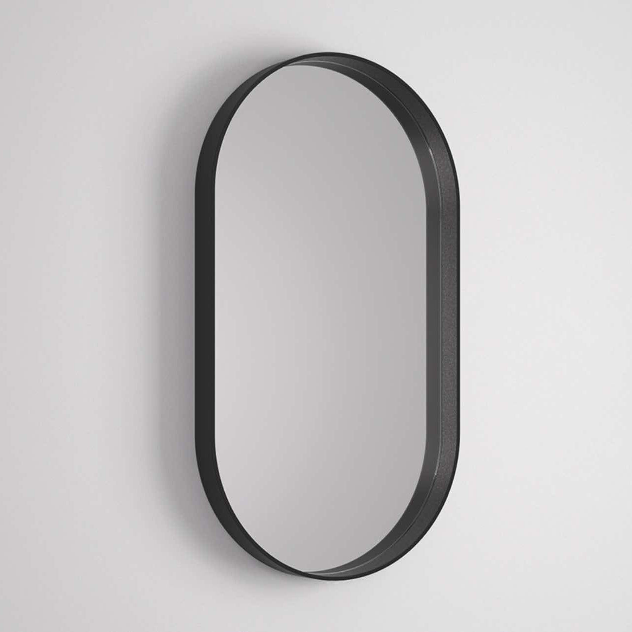 espejo caja Oval negro