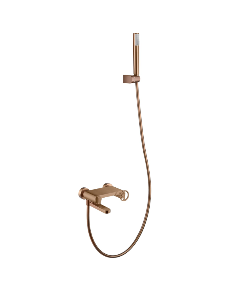 griferia bañera y ducha Olimpo oro rosa cepillado