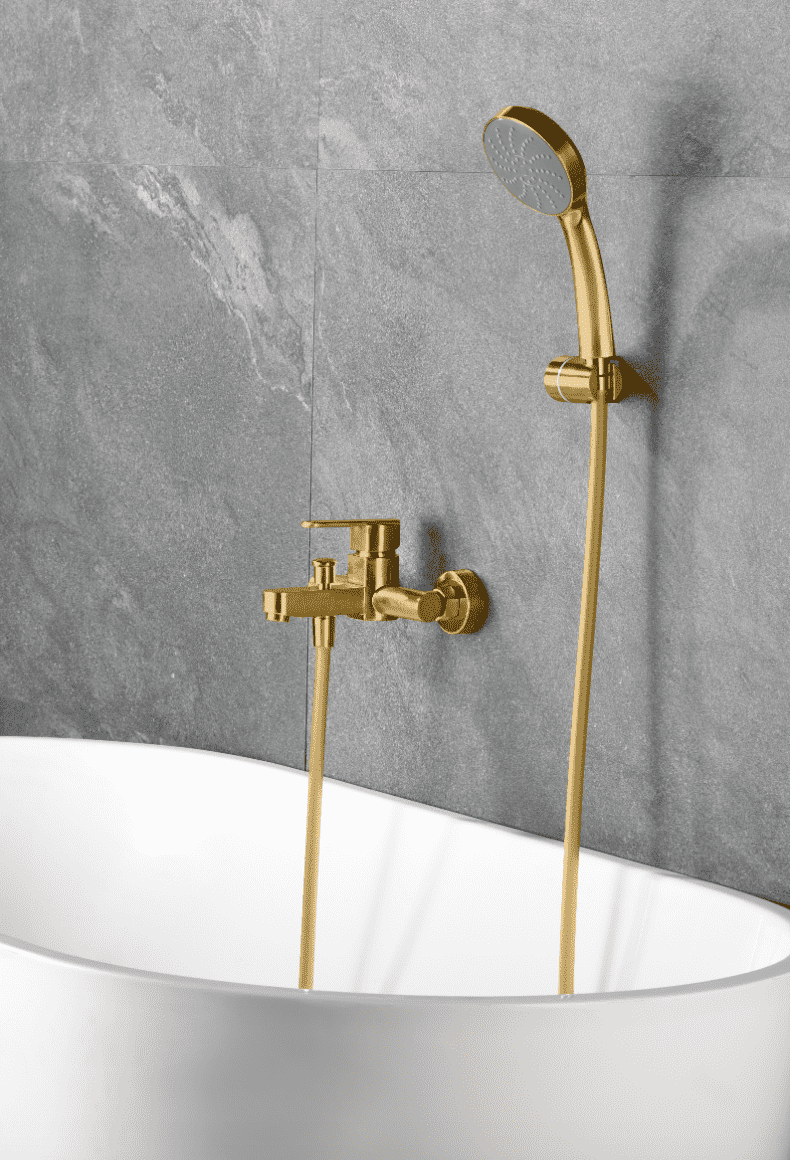 grifo bañera ducha Roma oro cepillado
