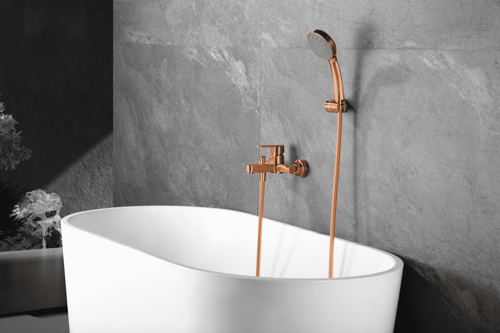 grifo bañera ducha Roma oro rosa cepillado