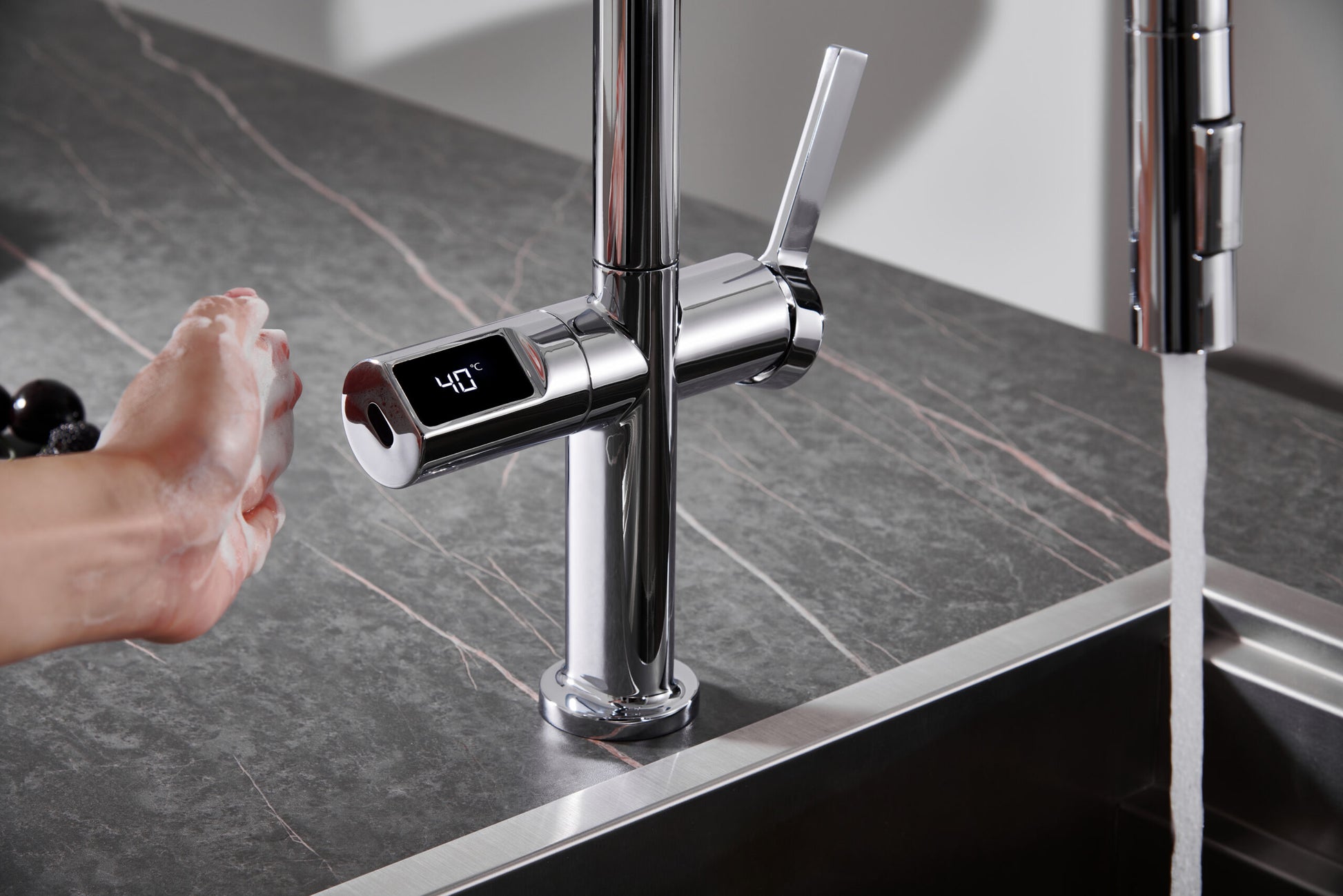 grifo cocina extraible Turin sensor cromado