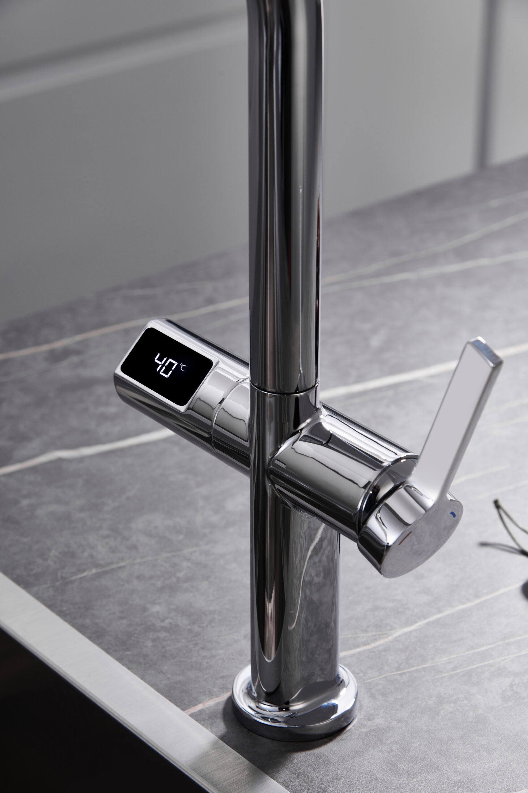 grifo cocina extraible Turin sensor cromado detalle