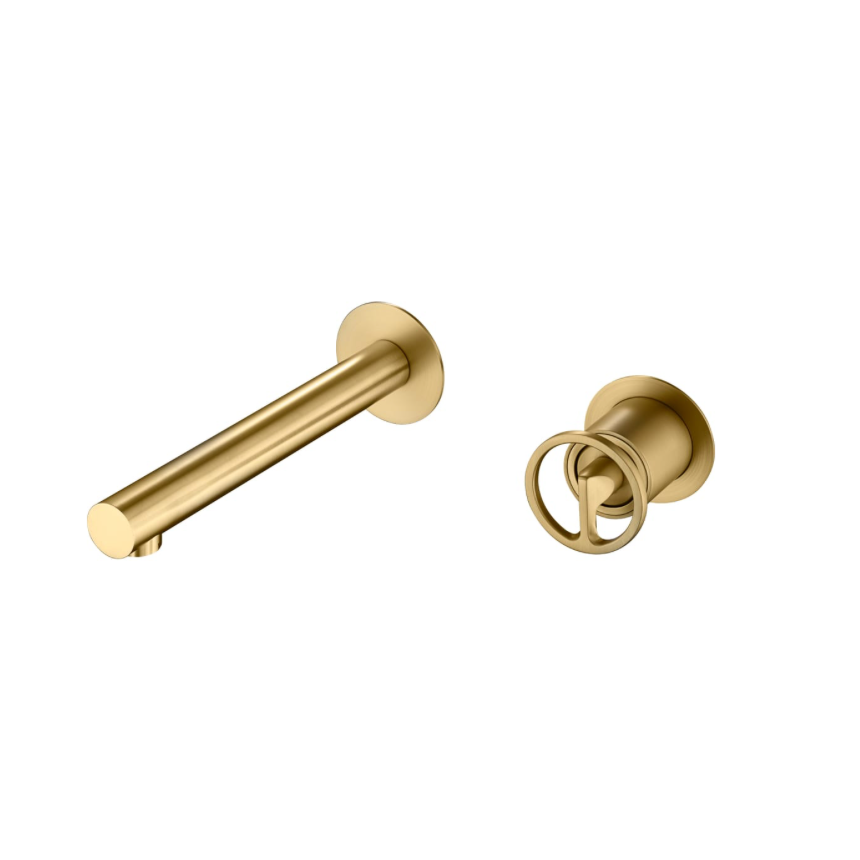 grifo lavabo empotrado Olimpo oro cepillado
