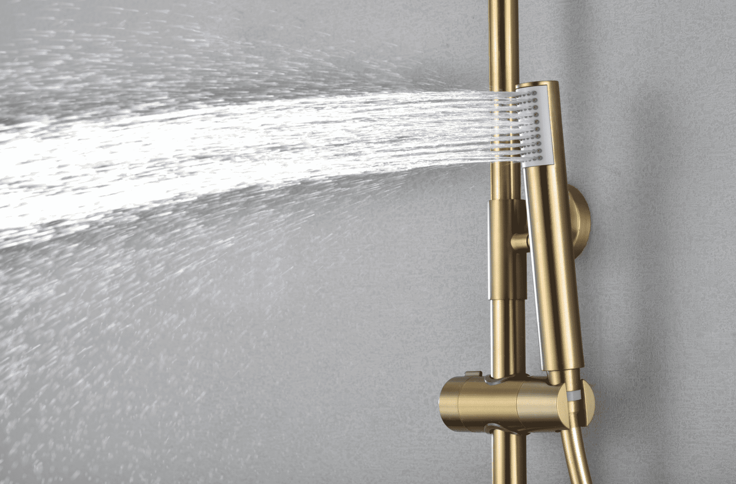imagen columna ducha monomando Line oro cepillado