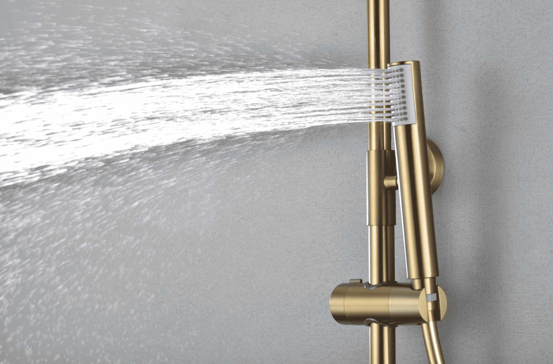 imagen columna ducha monomando Line oro cepillado