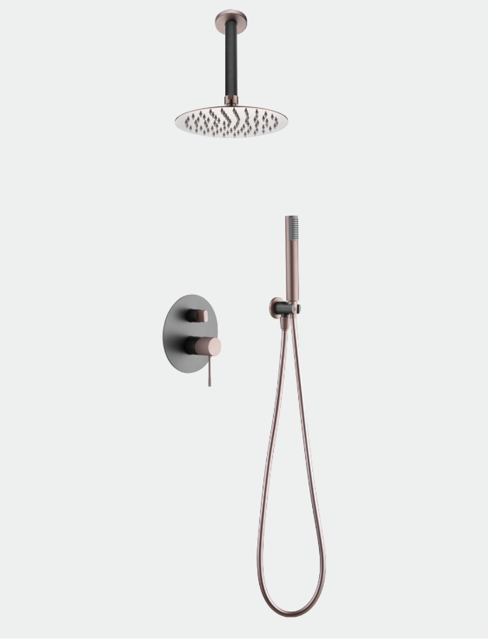 conjunto ducha empotrado Line gris champagne