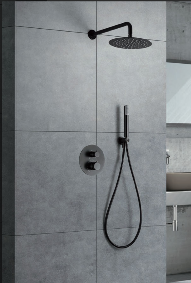 imagen conjunto_ducha_empotrado_termostatico_Line black gun metal