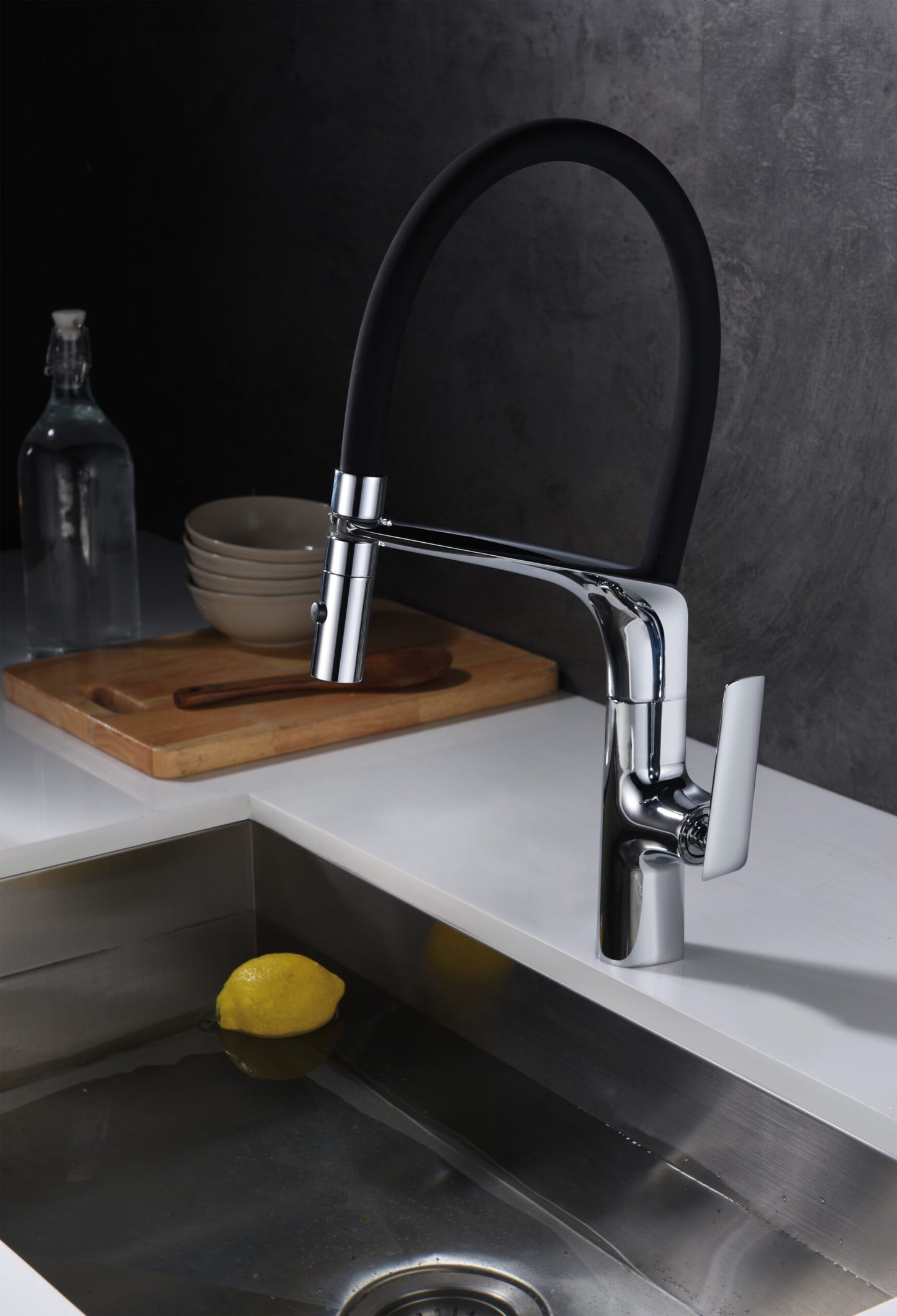 Imex Lanzarote flexible chrome single-lever kitchen faucet