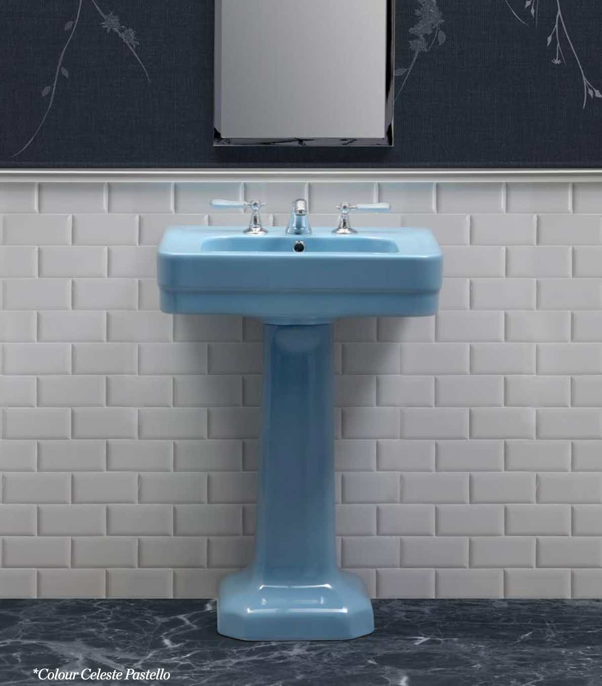 lavabo clasico pedestal  Provence900 celeste pastel