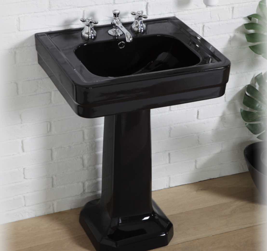 lavabo clasico pedestal  Provence900 negro brillo