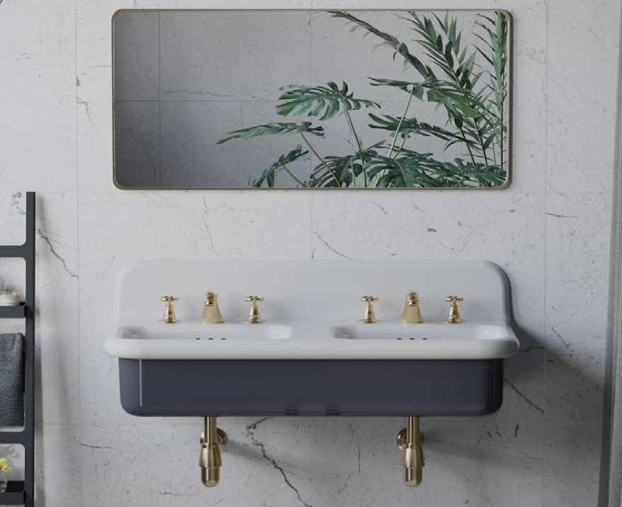 lavabo doble 100cm True Colors Lite blanco/gris oscuro
