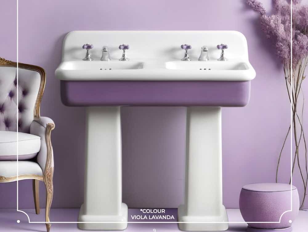 oble 100cm doble peana True Colors Lite blanco/viola lavanda