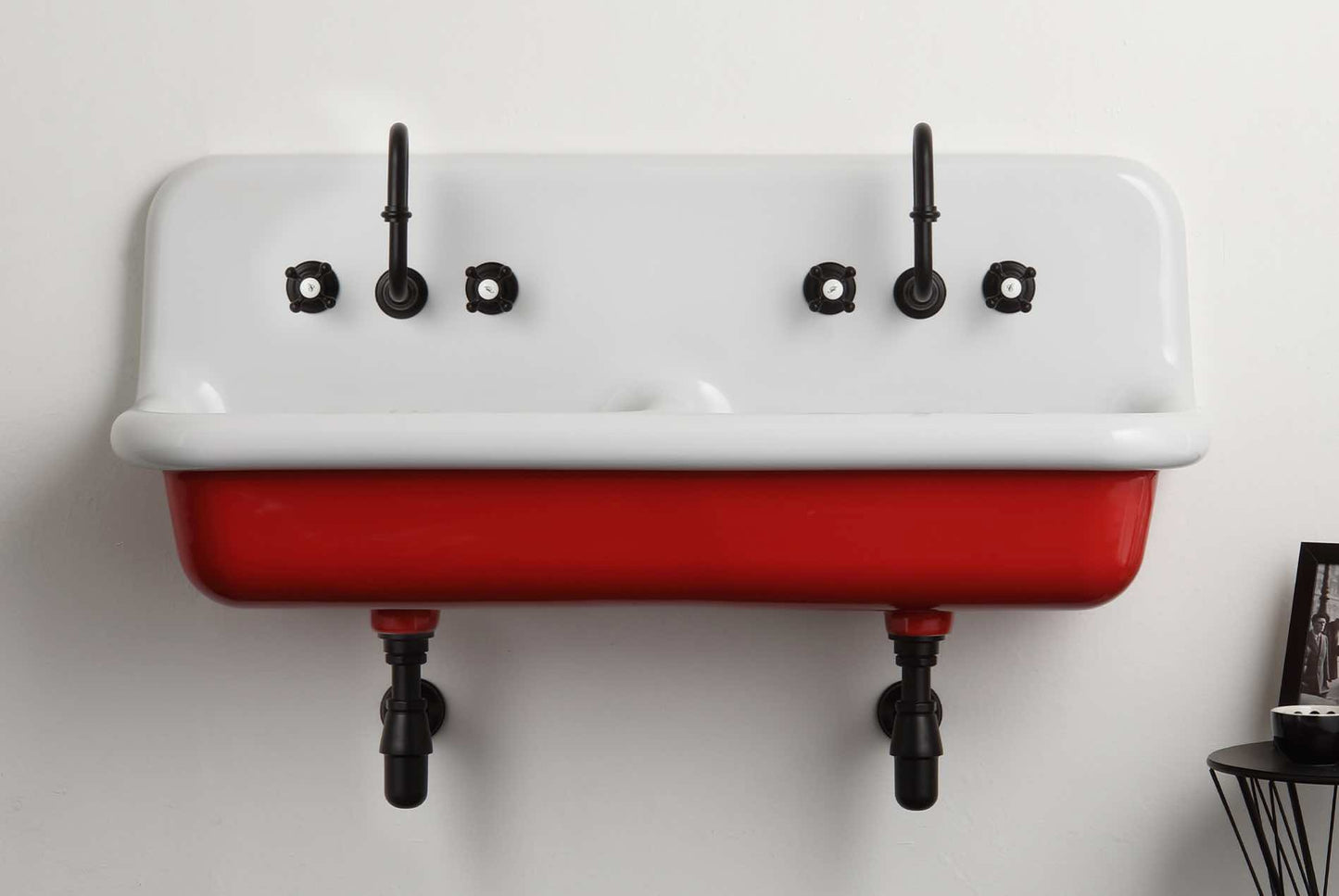  lavabo doble true colors blanco/ rojo