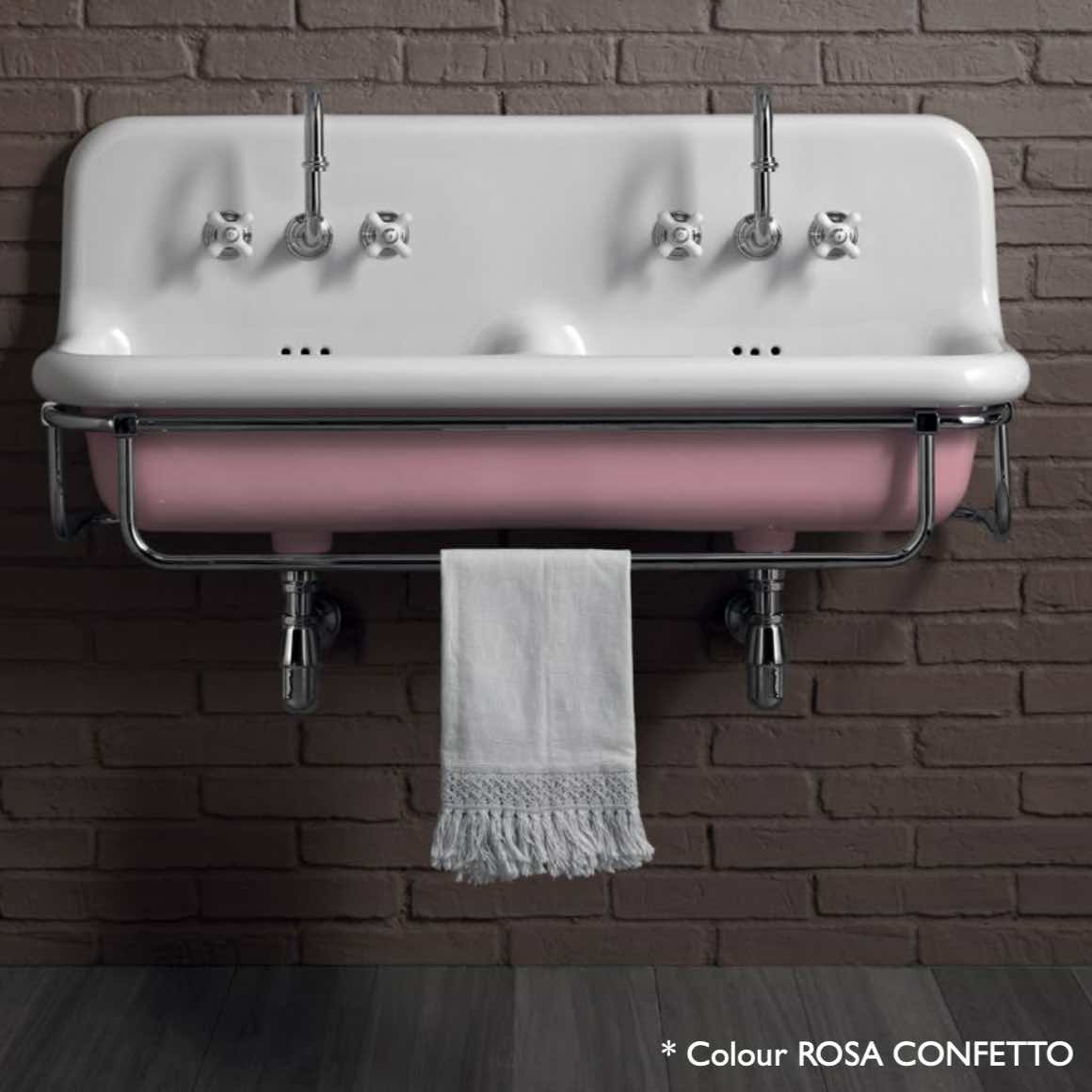 lavabo doble true colors blanco/rosa confetto