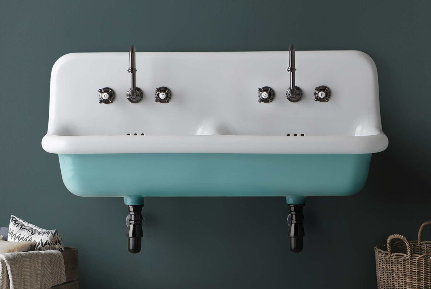  lavabo doble true colors blanco/ tiffany