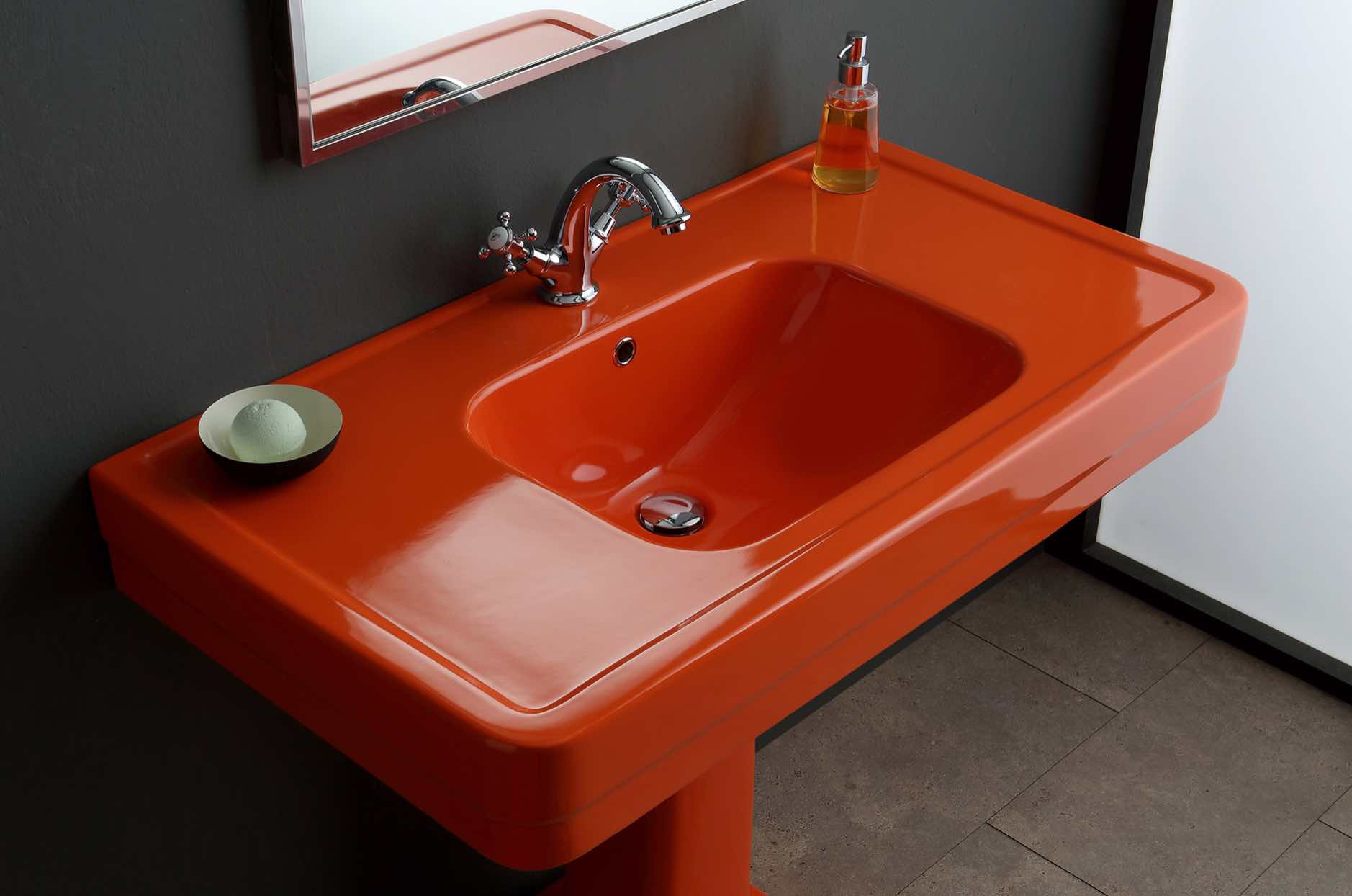 lavabo grande clasico pedestal Provence900 naranja