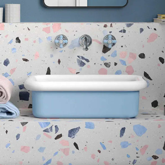 lavabo sobreenci era True Colors Lite 60 blanco/azul pastello