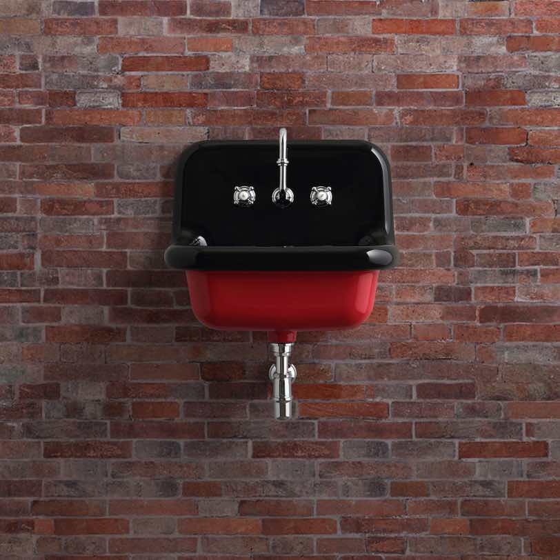 lavabo true colors 42 negro/rojo