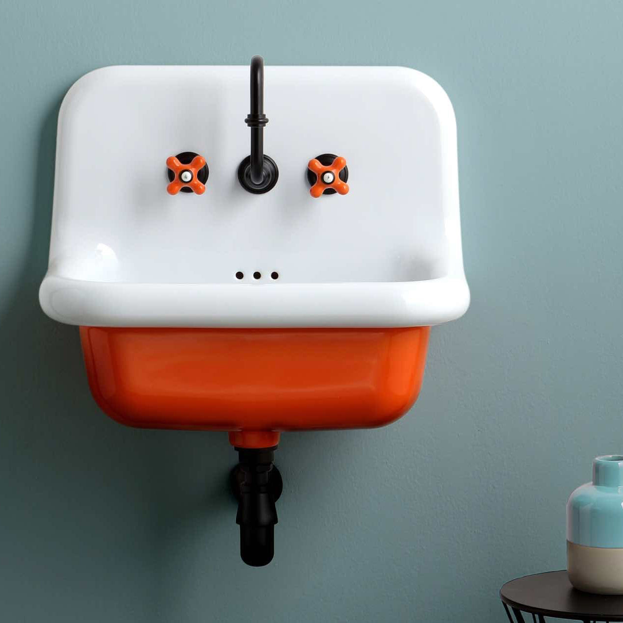 lavabo true colors 60 blanco/naranja