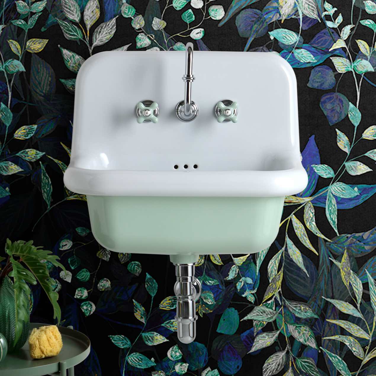 lavabo true colors 60 blanco/verde pastello