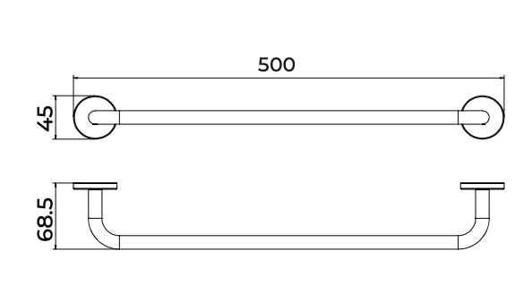 medidas Toallero Pure 50cm