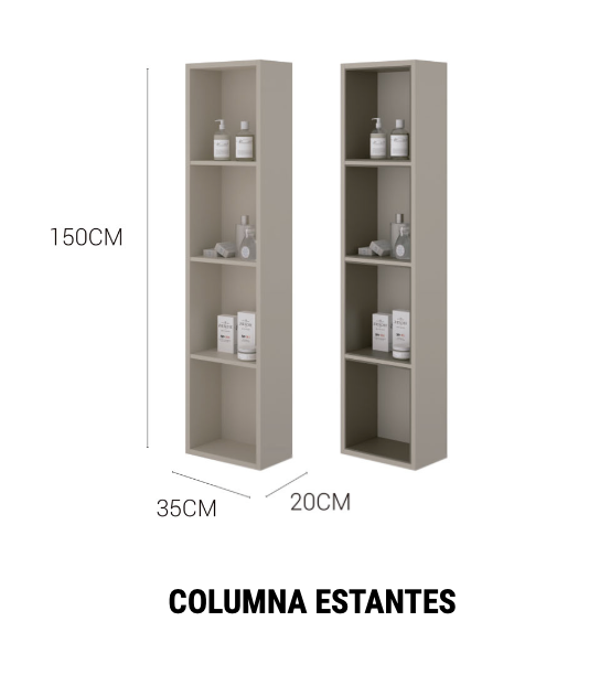 medidas columna estantería Leo