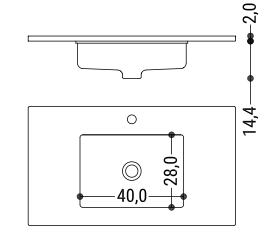 medidas encimera con lavabo integrado Star