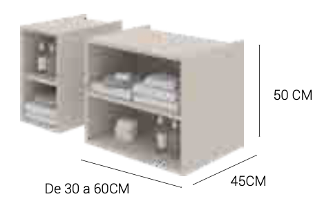 medidas estanteria baja Leo 50cm