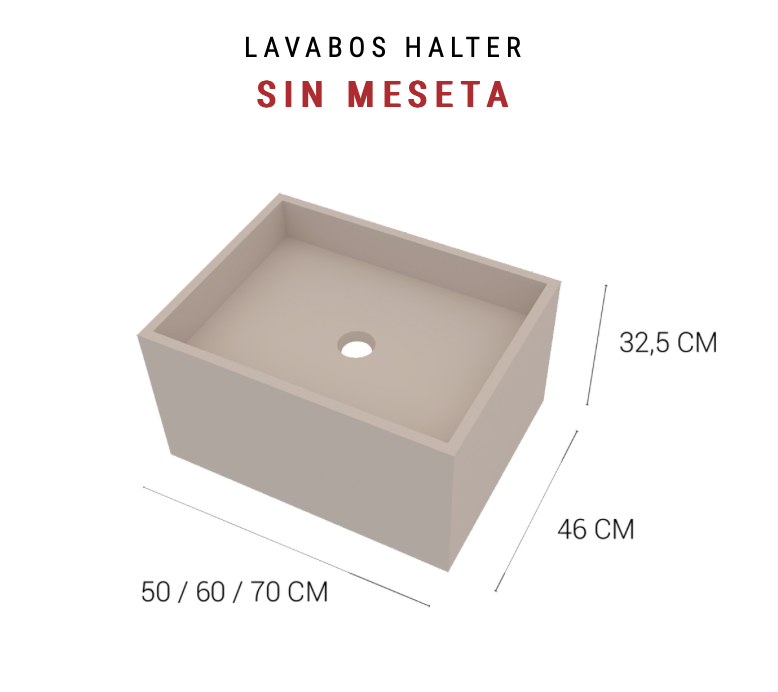 medidas lavabo Halter sin meseta